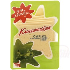 Fromage en tranches "Klassicheskij", 50% de graisse dans la pâte Cыр полутвердый "Klassicheskij", 50% жирности, нарезка