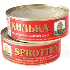 Sprats entiers, et en morceaux, frits, non vidés avec tête en sauce tomate Килька в томатном соусе