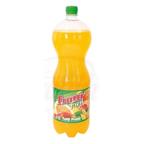Boisson rafraîchissante gazeuse "Frutti Fresh" avec adjonction de jus de fruits multiples Oсвежающий напиток "Frutti Fresh" с добавлением фруктового сока 2L