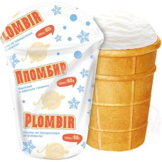 Glace à la crème dans un gobelet gaufré Plombir
