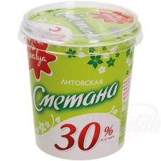 Crème aigre 30% de matières grasses Сметана 30% жирности