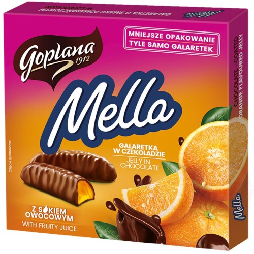 Jutrzenka - Gelée de fruits "Mella" goût orange enrobée de chocolat Фруктовый мармелад "Mella" со вкусом апельсина, в шоколаде 190g