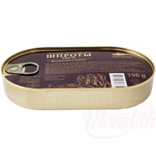 Sprats fumés à lhuile végétale ШПРОТЫ В МАСЛЕ