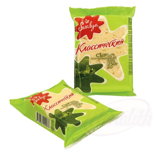 Fromage en tranches "Klassicheskij", 50% de graisse dans la pâte Сыр полутвердый КЛАССИЧЕСКИЙ, 50% М. д. Ж. в сух. вещ.