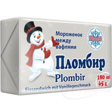 Sandwich glacé à la vanille Plombir Мороженое между вафлями, пломбир