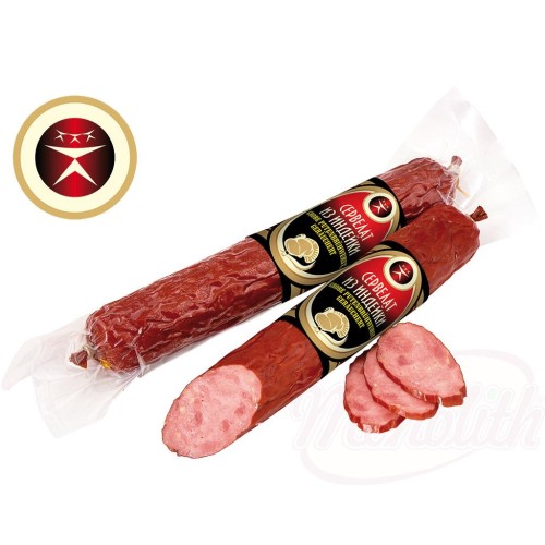 Saucisse cuite grossière de dinde, fumée Сервелат из индейки