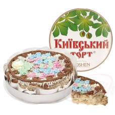 Tarte "Kiewskiy Roshen" fourrée de crème 57,6 % et de noisettes, surgelée