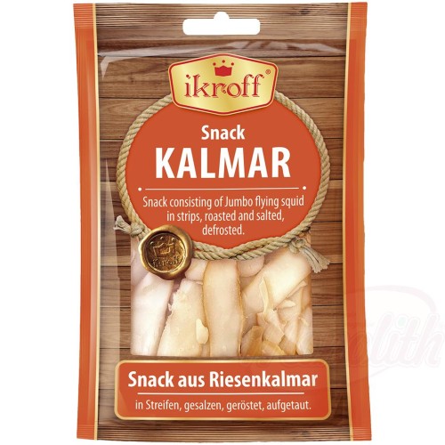 Snack de calmar géant (Dosidicus Gigas) en lamelles, salé, grillé, décongelé