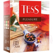Thé noir "Tess Pleasure", aromatisé - fruits tropicaux, en sachets de thé Чай черный байховый с ароматом тропических фруктов и растительными компонентами Тесс Плэжа в пакетиках для разовой заварки.