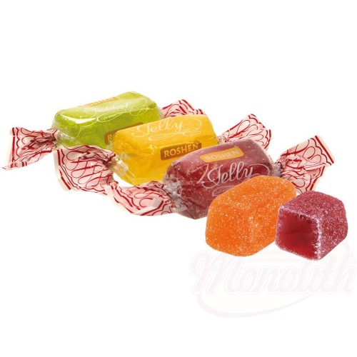 Mélange de confiseries gélifiées "Jelly" au goût de pomme, de fraise, de framboise, de citron, dorange et de poire/lots КОНФЕТЫ ЖЕЛЕЙНЫЕ "ДЖЕЛЛИ"