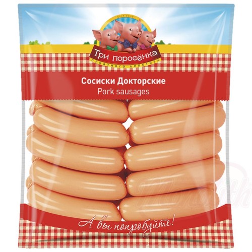 Saucisses "Sosiski Doktorskie" de type particulier avec eau potable Сосиски "Докторские"