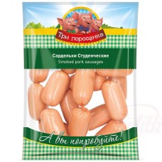 Saucisses "Sardelki studentscheskie" de type particulier avec eau potable, fumées Сардельки "Студенческие"