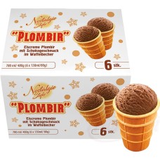 Glace Plombir au goût de chocolat en gobelet gaufré Шоколадный пломбир в вафельном стаканчике