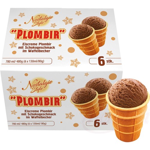 Glace Plombir au goût de chocolat en gobelet gaufré Шоколадный пломбир в вафельном стаканчике