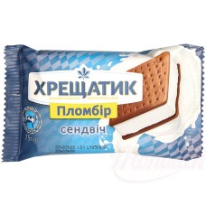 "КRESHATIK" Glace à la vanille entre deux biscuits au cacao
